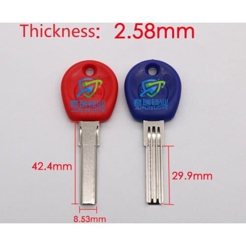 10pcs x Three row Slot key embryo Replacement Length 42.4mm JF166