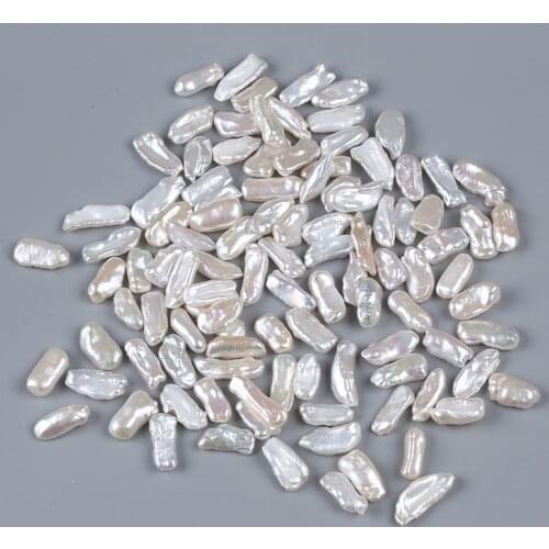 10x20mm Natural White Irregular Biwa Fresh Water Loose Pearl For Jewelry Making