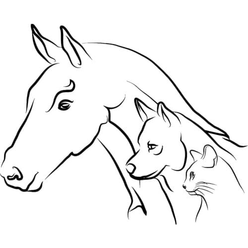 18.8cm*15.3cm Animal Horse Dog Cat Fashion Car Sticker Car-Styling Decal Black/Silver S3-5921