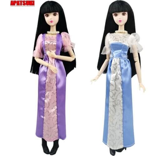 2Pcs/lot Princess Cosplay Doll Dress For Barbie Doll Clothes Outfits Dancing Costume Party Gown For 1/6 BJD Dolls Kids DIY Toys