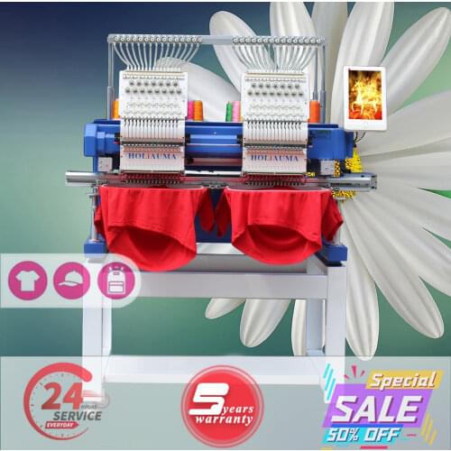 Good Quality embroidery machine HO1502H high speed 2 head computerized embroidery machine for hat t-shirt flat