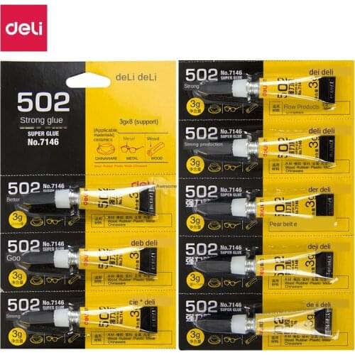 5 Pcs Deli 502 strong genuine glue with ceramic wood shoes special 520 universal leather soft glue instant