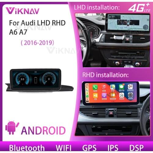 12.3 inch car radio for Audi LHD RHD A6 A7 2016-2019 android auto multimedia player IPS HD screen Stereo Head Unit 2 din