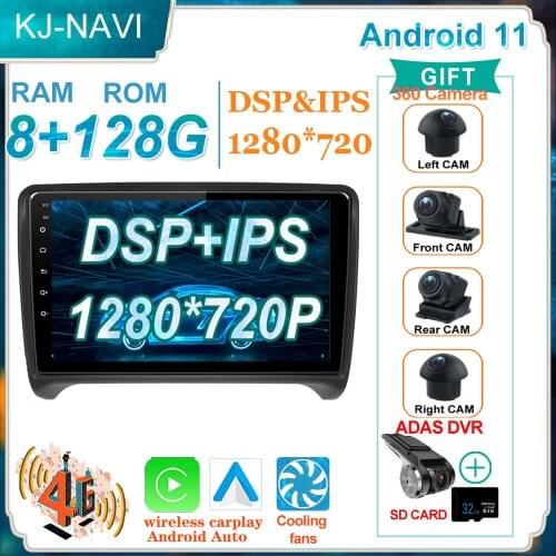 Intel 128GB Android 10 CAR GPS Stereo Radio Multimedia player for Audi TT MK2 8J 2006-2012 Autoradio GPS Multimedia with Wifi