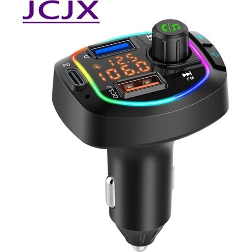 BC66 Bluetooth 5.0 Car Kit Handsfree Wireless FM Transmitter Dual Screen Display Car MP3 Player with PD18W QC3.0 Quick Charger