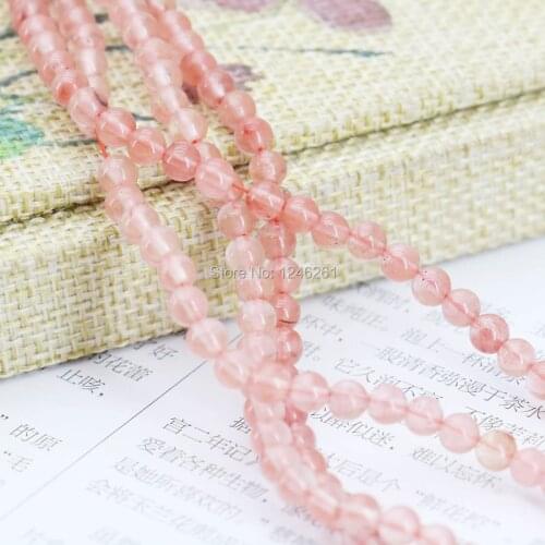4mm Hot Sale Accessories Pink Watermelon Tourmaline Round Beads Crafts Loose Beads Accessory Parts Natural Stone Jewelry Women