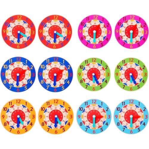 Children Wooden Clock Teaching Toy Boys Girls Toys Early Learning Preschool Educational Supplies