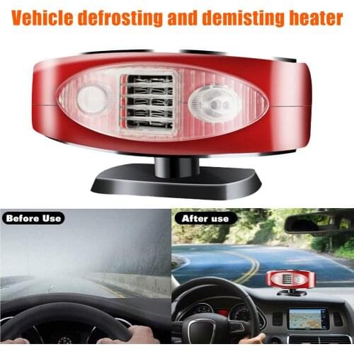 Electric Car Heater Defrosting Defogging Car Cooling and Heating Fan with Light Multifunctional Car Defroster 12/24V Car