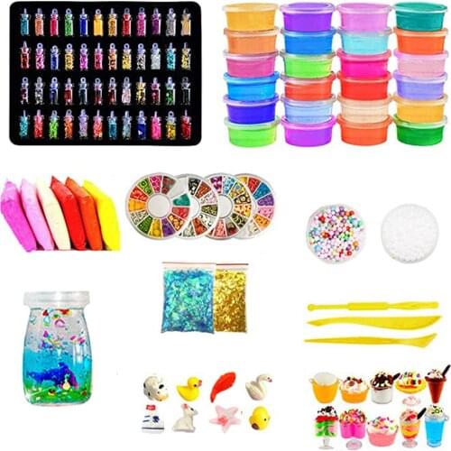 Hot Sale Slime DIY Canned Set Slime Cotton Mud Color Mud Educational Toy Slime Shake Powder Crystal Mud