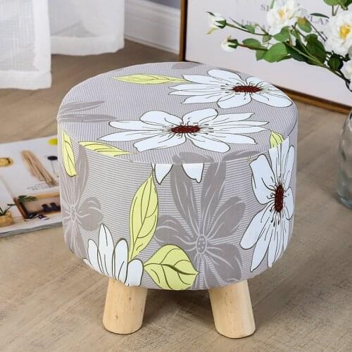 Cotton Round Stool Covers Footstool Slipcover For Living Room Ottoman Cover Bar Home Hotel Office Stool Decoration