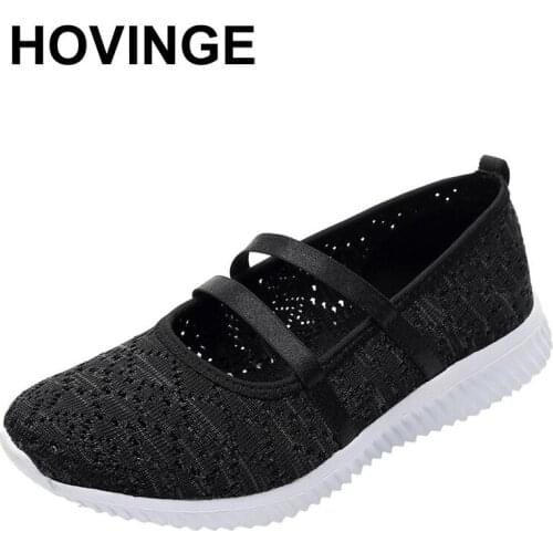 HOVINGEWomen Outdoor Mesh Soft Bottom Sports Shoes Running Breathable Sneakers Elastic Band Mixed Colors Fashion ShoesE062