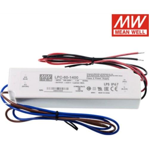 Meanwell LPC-60-1400 Switching power supply LED driver constant current Single output 60W 1400mA for 1pcs Cob Cree CXB3590