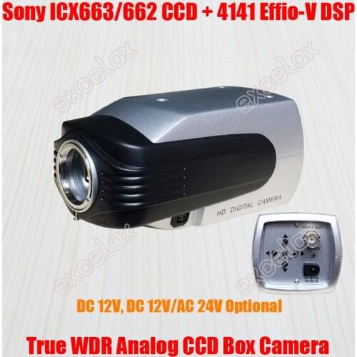 1/3" ICX663 CCD Effio-V 4141 750TVL 800TVL 960H OSD True WDR Wide Dynamic Range CVBS Analog CCTV Body Box Camera