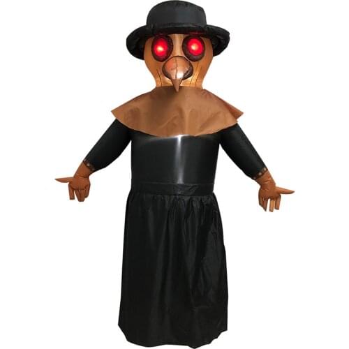 Medieval Plague Doctor Inflatable Costume Suit Cosplay Adult Costume Blowup Fancy Halloween Party Dress