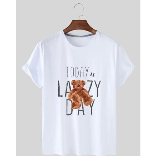 Summer Womens Top Fashion Cute Print T Shirt Womens Fitness Short Sleeve T Shirt Kawaii Casual Loose Shirt Round Neck Blouse