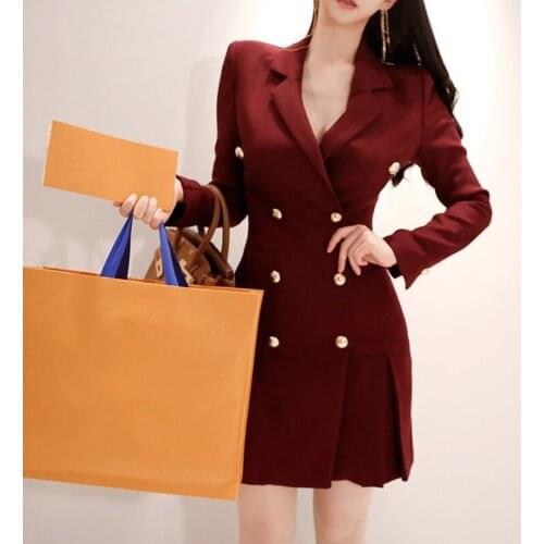 Fashion Women Double Breasted Long Blazer Jacket Sexy Outwear Suit Vestido Office Ladies Elegant Business Work Suits Blazer Coat