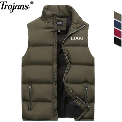 Custom Logo Men Jacket Winter Women Vest Down Cotton Sleeveless Jacket Waistcoat Mans Warm Coat Sleeveless Warm Liner Male Gilet