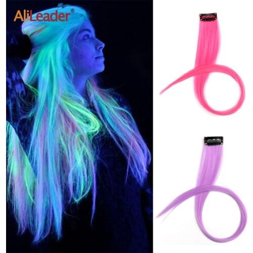 Alileader 20 Inches Soft Fake Hair Glowing Synthetic Hair 1 Clip Hair Extension Available In 11 Colors High Temperature Fiber