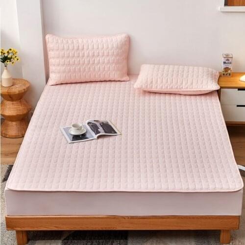 Anti-mite Quilted Mattress Cover Soft Sanding Single King Customized Quilting Bed Pad Protector Cover Not Included Pillowcase