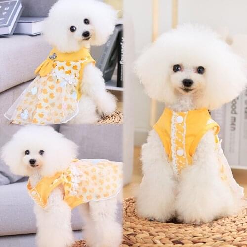Cute Duck Dog Dress Princess Skirt 2021 Cat Puppy Apparel Yorkshire Pomeranian Shih Tzu Maltese Poodle Bichon Schnauzer Clothing