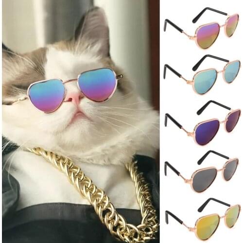 Pet Products Lovely Vintage Round Cat Sunglasses Reflection Eye wear glasses For Small Dog Cat Pet Photos Props Accessories