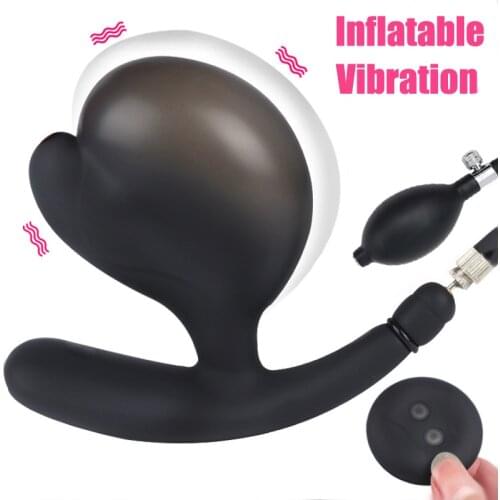 Huge Inflatable Vibrator Anal Plug Big Dildo Pump Remote Control Vibrating Butt Plug Anus Dilator Men Prostate Massage Sex Toys