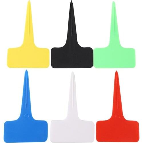 DIY Plastic T-Type Plant Labels Tags Marker Seed Nursery Garden Flower Plants Tag Garden sign For Yard & Garden Decor 50 Pcs