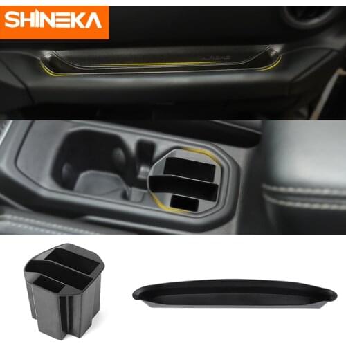 SHINEKA Stowing Tidying For Jeep Wrangler JL 2018 Up Cup Holder Storage Box Co-pilot Armrest Storage Box For Jeep Wrangler JL