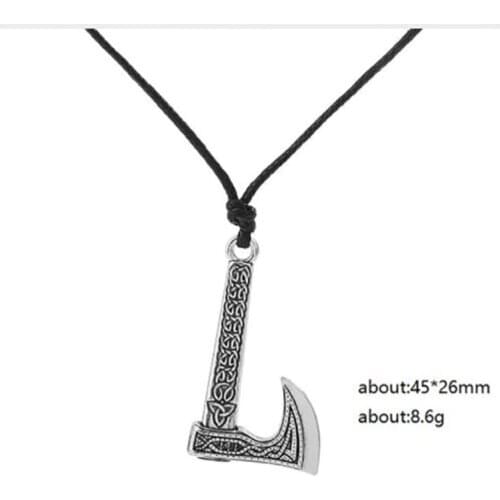 Axe Nordic Viking Scandinavian Pendant Necklace Thor Odin Loki Asgard Hammer Mjolnir Courage wax rope necklace