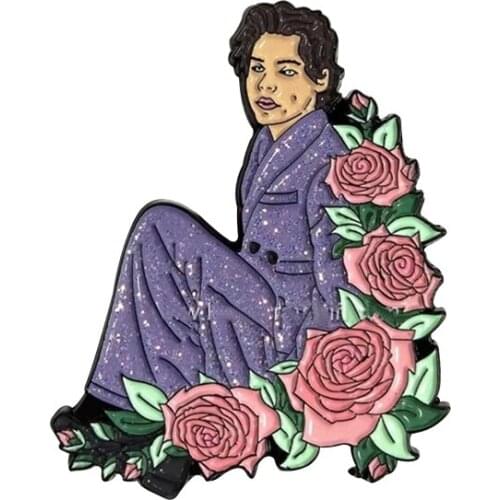 Prince Purple Rain with flower enamel pin