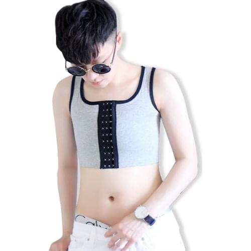 Strong Compression Front Hooks Chest Breast Binder Tomboy Trans Lesbian FTM Plus Size Flatten Shaper Corset Tank Tops Undershirt