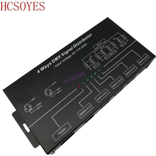 DMX124 AC100V-240V input DMX512 amplifier Splitter DMX signal repeater 4CH 4 output ports DMX signal distributor