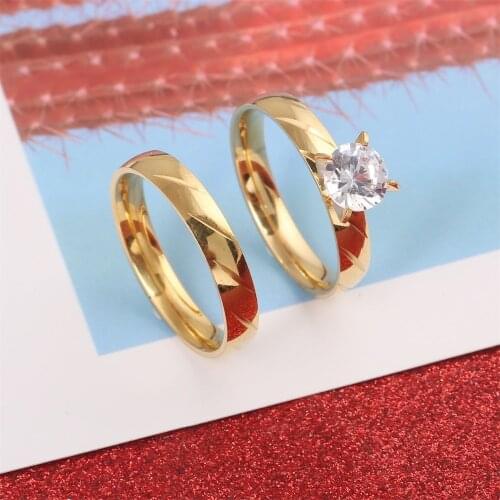 Luxury Female Bridal Wedding Ring Set Fashion Jewelry Promise Stone Engagement Rings For Women