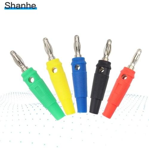 5pcs 5 Colors 4MM Banana Plug FOR Audio Speaker Connectors Amplifier Speaker Binding Post Nickel Plated 4mm Banana Jack Plug