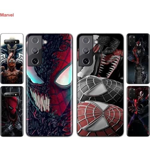 Silicone Cover Spiderman And Venom For Samsung Galaxy S21 S20 FE Ultra S10 S10E Lite S9 S8 S7 S6 Plus Phone Case