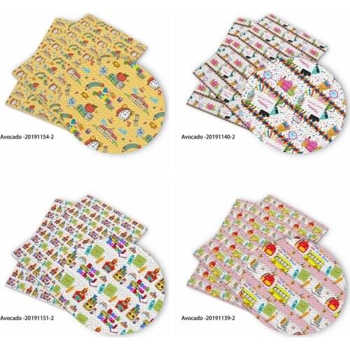 Huangtao Diy 50X150cm Pencel School Printing Cartoon Character Pattern Double Brush Poly Fabric By Yard 100% Polyester Fabric