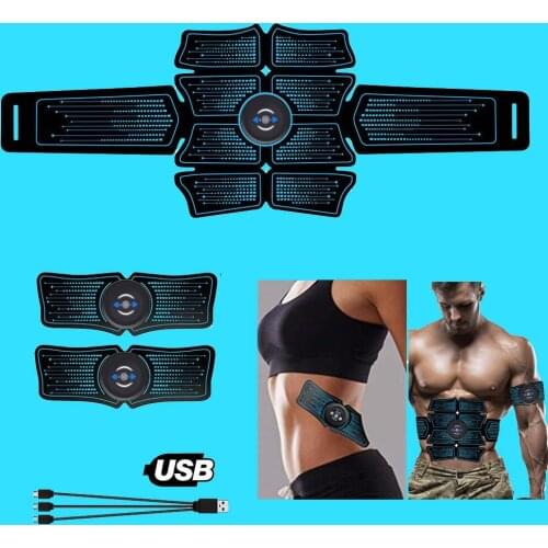 USB Rechargable Muscle Electro Stimulator Gym Electrostimulator Abdominal Electric Massager Training Apparatus Fitness Machine