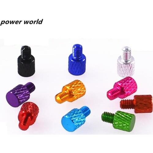 5Pcs M3 high flat cylinder head hand screw knurled aluminum alloy computer case video card network sound hard disk fixing screw