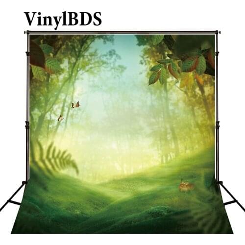 VinylBDS Spring Photography Backdrops Scenic Photography Backdrops Green Forest Background Large Size Seamless Photo For Studio