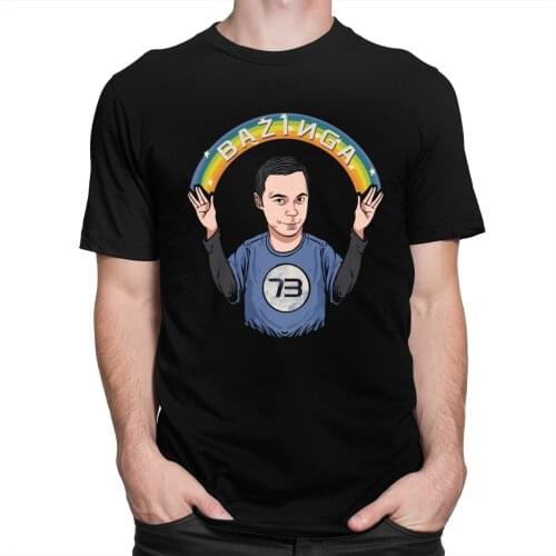 Funny The Big Bang Theory Tshirts Men Short Sleeves Cotton T-shirt Sheldon Cooper Shirt Bazinga 73 TV Tee Tops Clothing Gift