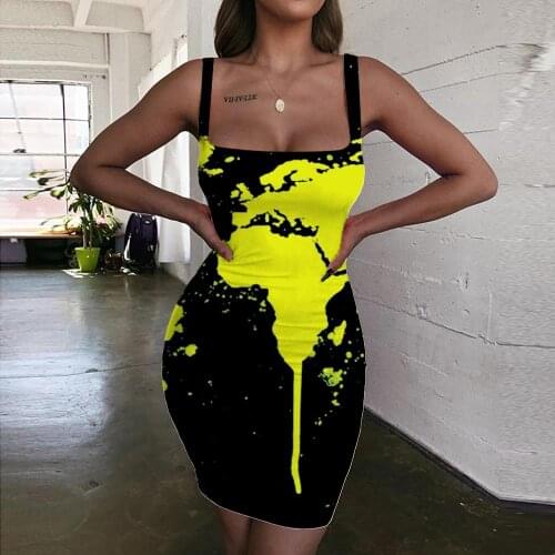 Giyu Brand World map Dress Women Creativity Vestido Sexy Art 3d Print Harajuku Ladies Dresses Womens Clothing Party Short