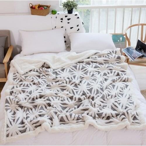 Winter Warm Bed Blanket Pink Geometry Soft Velvet Bedroom Blankets Throw Office Home Sofa Beds Cover Bedspread