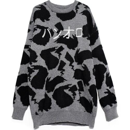 Winter Sweater Women College Style Sweater Cartoon Rabbit Sweater Loose Round Neck Sweater Japanese Sweater Fashion Man Sweater
