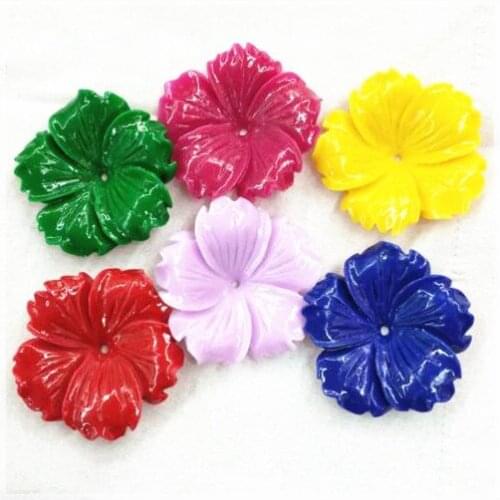 12pcs flower beads middle hole diy jewelry findings or jewelry components size 30mm wholesale beads many colors free shipping
