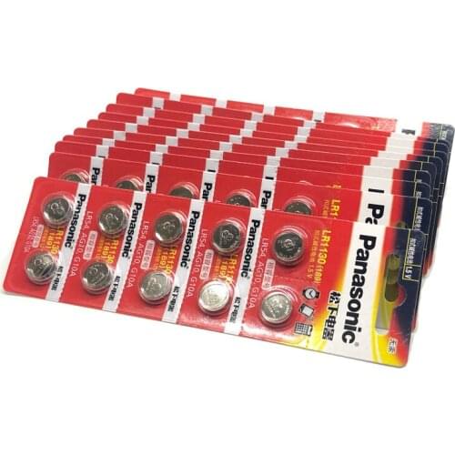 500pcs/lot 100% Original Panasonic 1.5V AG10 LR1130 Alkaline Button Coin Cell Battery AG10 389 LR54 SR54 SR1130W 189 LR1130