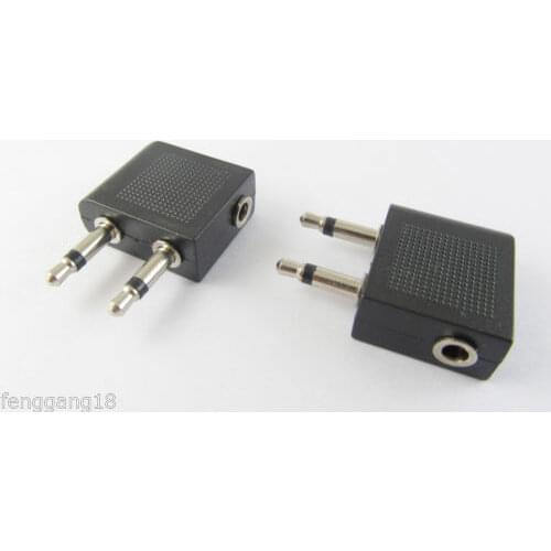 2pcs 3.5mm To 2 x 3.5mm Airline Airplane Headphone Earphone Audio Adapter Converter
