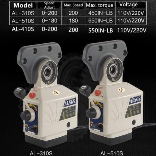 AL-410SY power feed for Y axis, 110V/220V voltage to choose, max. torque 550in-lb, use on milling machine