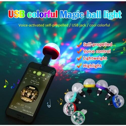 Car Auto Lamp USB Light DJ RGB Mini Colorful Music Sound Light USB Holiday Party Karaoke Atmosphere Lamp Welcome Light