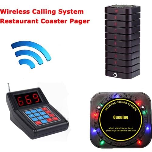 Restaurant Pager Wireless Waiter Paging Queuing Calling System Buzzer Pager For Guest For Church Nursery Restaurant