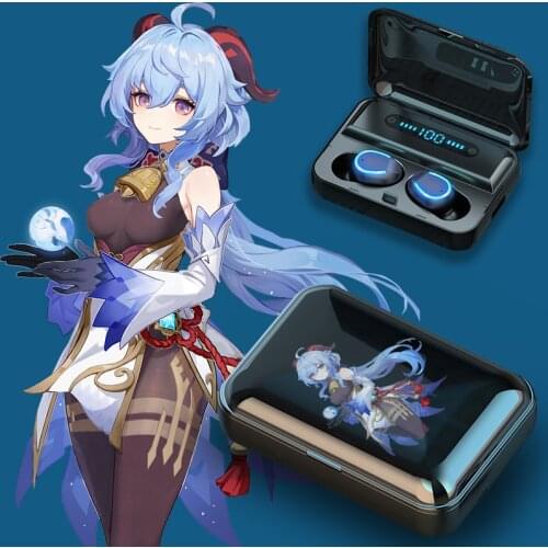 Genshin Impact Bluetooth earphones ZhongLi Xiao Klee Venti Keqing Barbara Mona Razor cosplay For Android Wireless Earbuds 5.0 HD